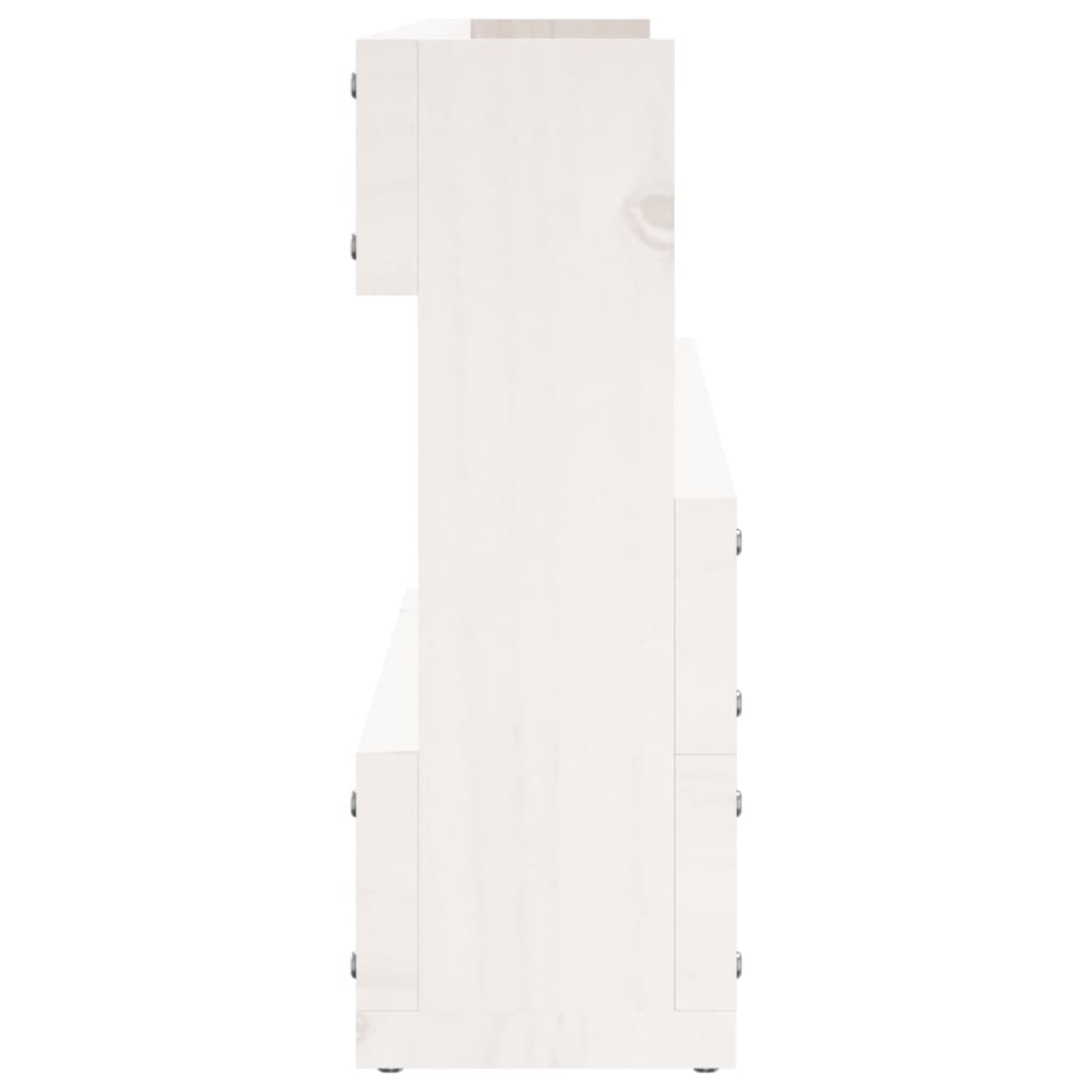 Scarpiere a Parete 2pz Bianco 110x9x23cm Legno Massello di Pino
