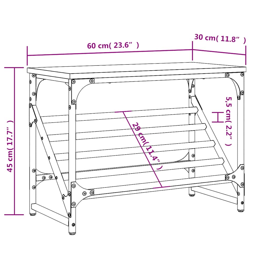 Scarpiera Nera 60x30x45 cm in Legno Multistrato