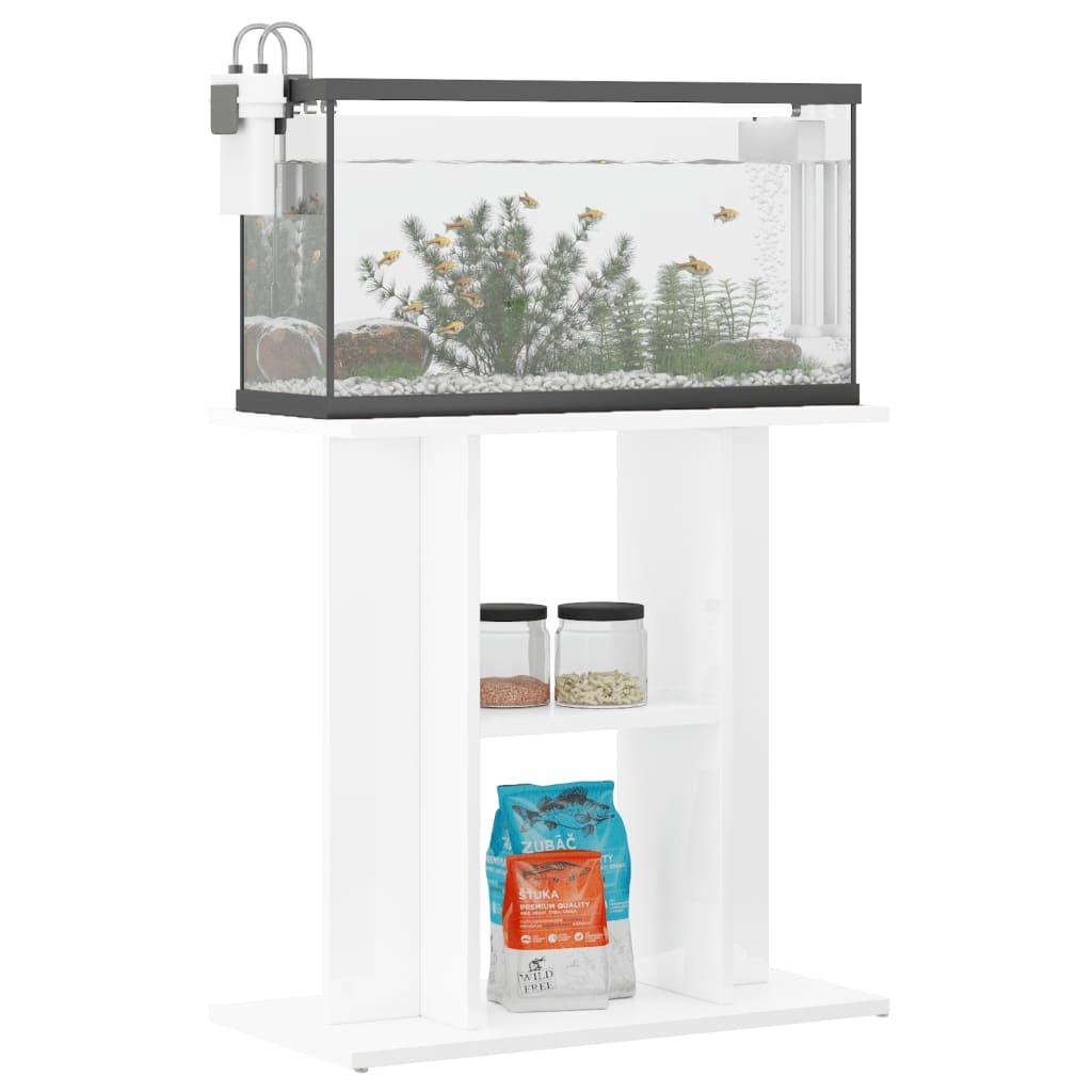Supporto Acquario 60x30x60cm in Legno Multistrato Bianco Lucido