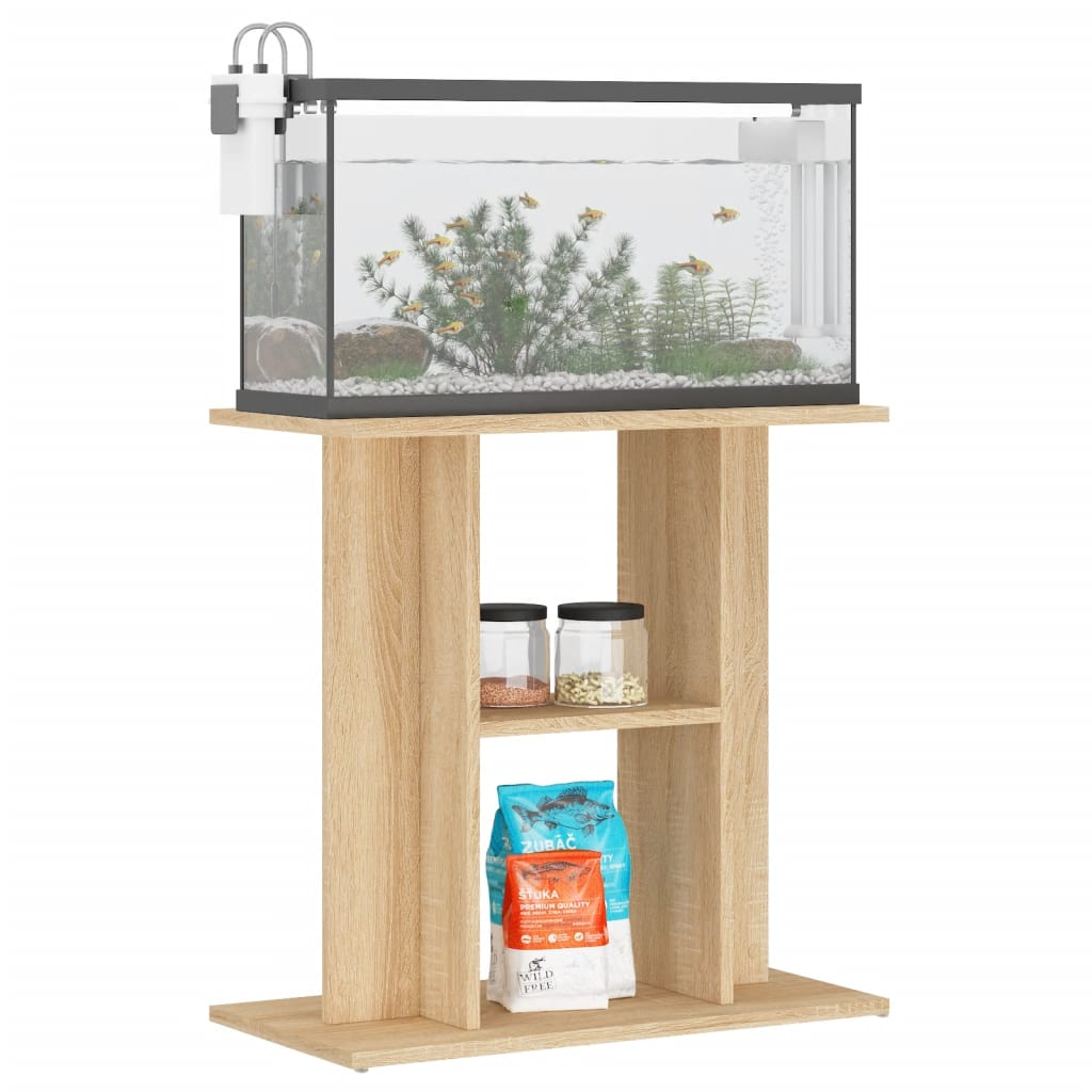 Supporto Acquario 60x30x60cm in Legno Multistrato Rovere Sonoma