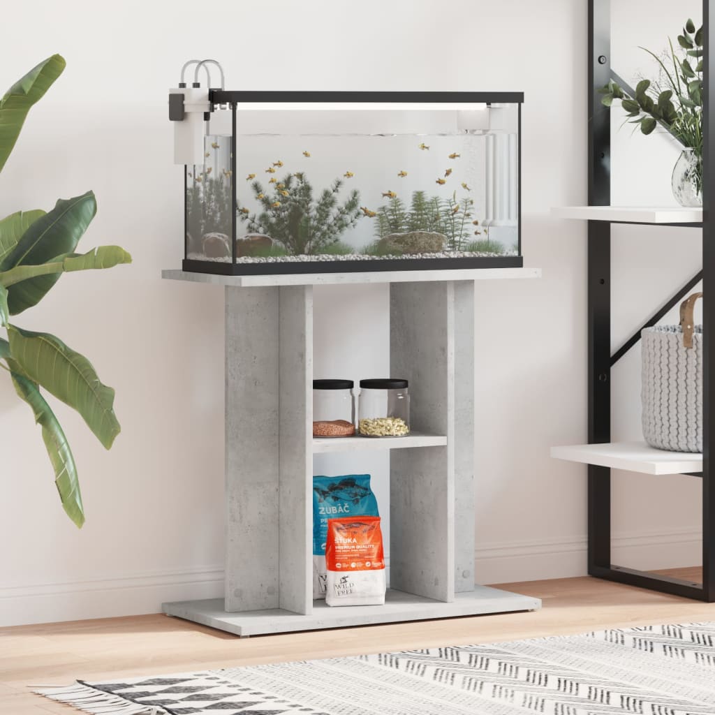 Supporto per acquario in cemento grigio 60x30x60 cm in legno ingegnerizzato