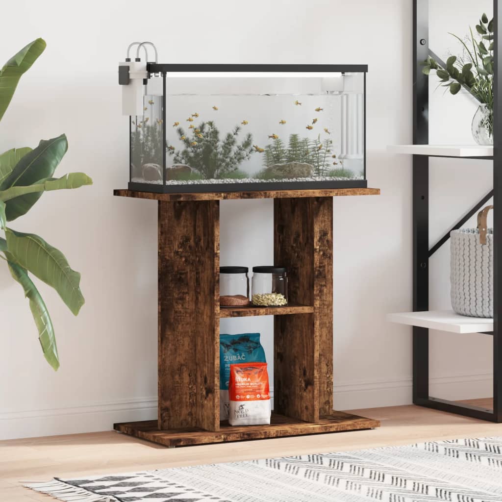 Supporto per acquario in rovere affumicato 60x30x60 cm in legno ingegnerizzato
