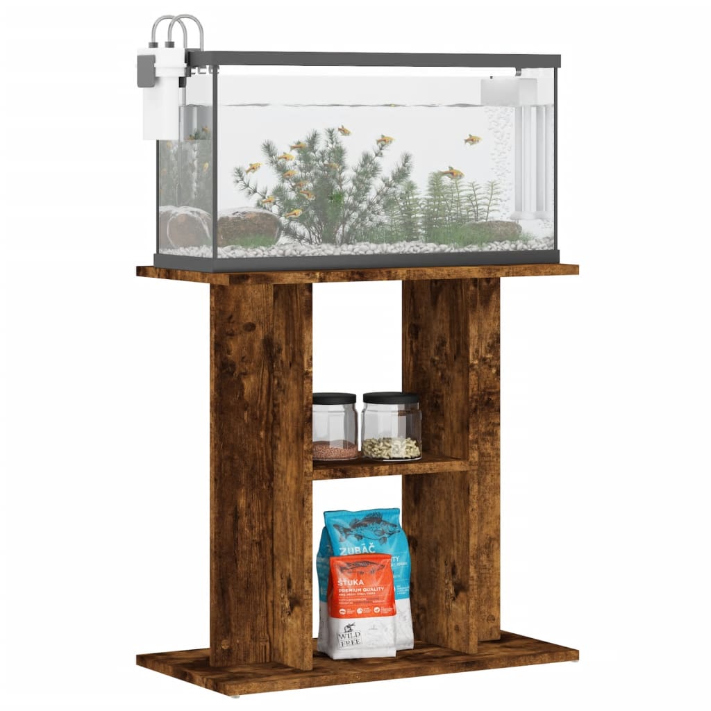 Supporto per acquario in rovere affumicato 60x30x60 cm in legno ingegnerizzato