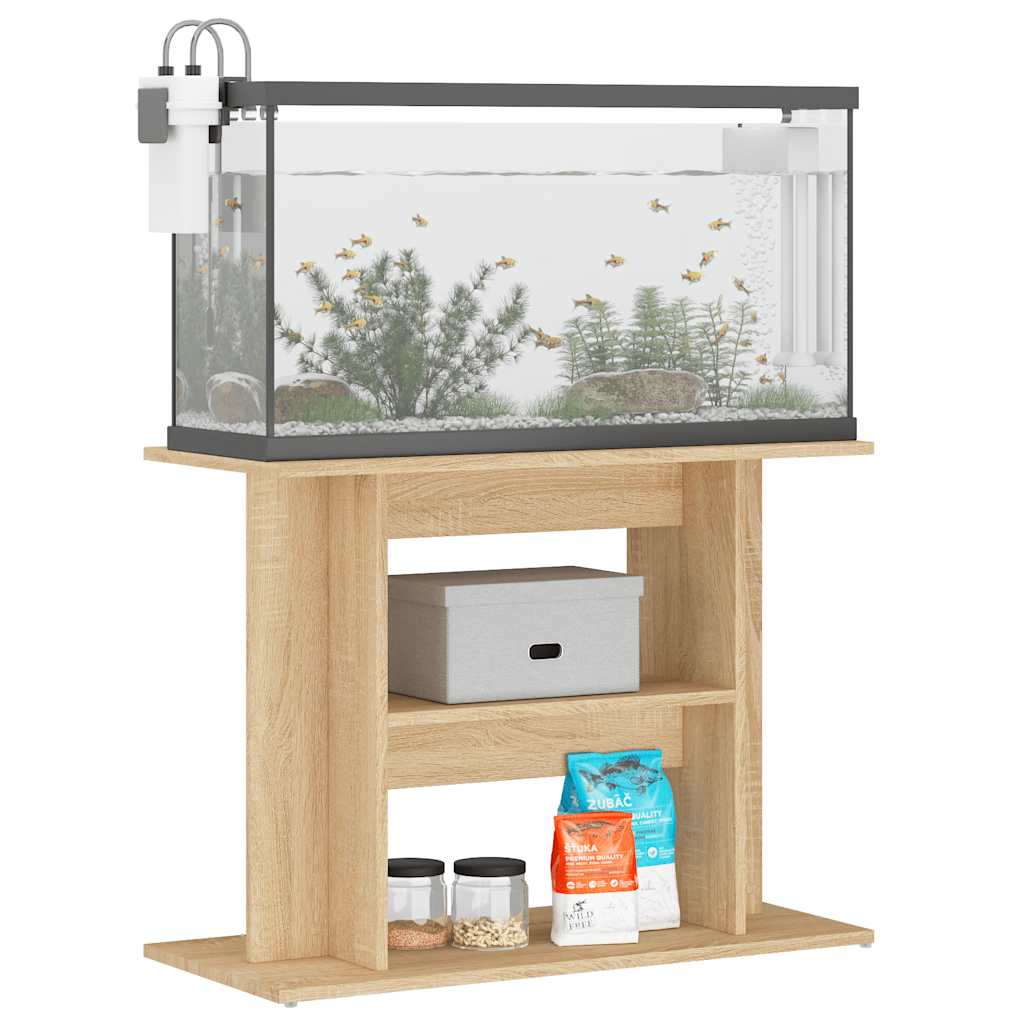 Supporto Acquario 80x35x60cm in Legno Multistrato Rovere Sonoma