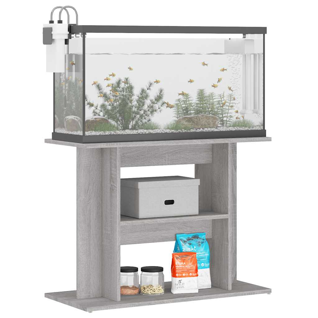 Supporto per acquario Grigio Sonoma 80x35x60 cm in legno ingegnerizzato