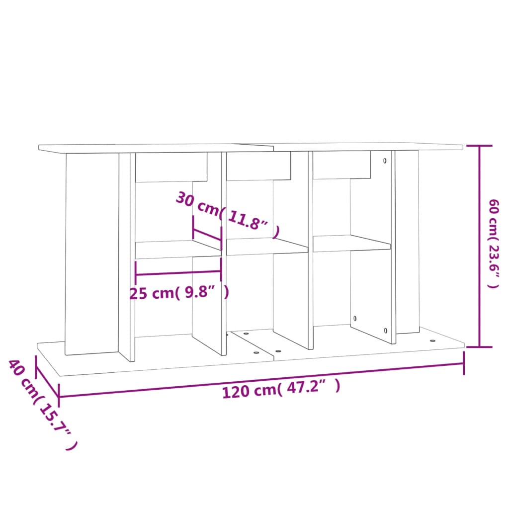 Supporto per acquario in rovere Sonoma 120x40x60 cm in legno ingegnerizzato