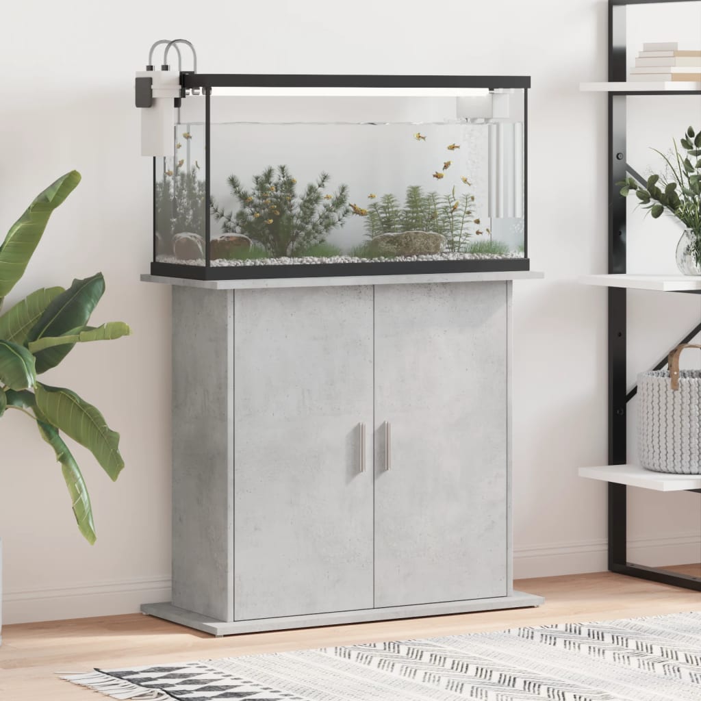 Supporto per acquario in cemento grigio 81x36x73 cm in legno ingegnerizzato