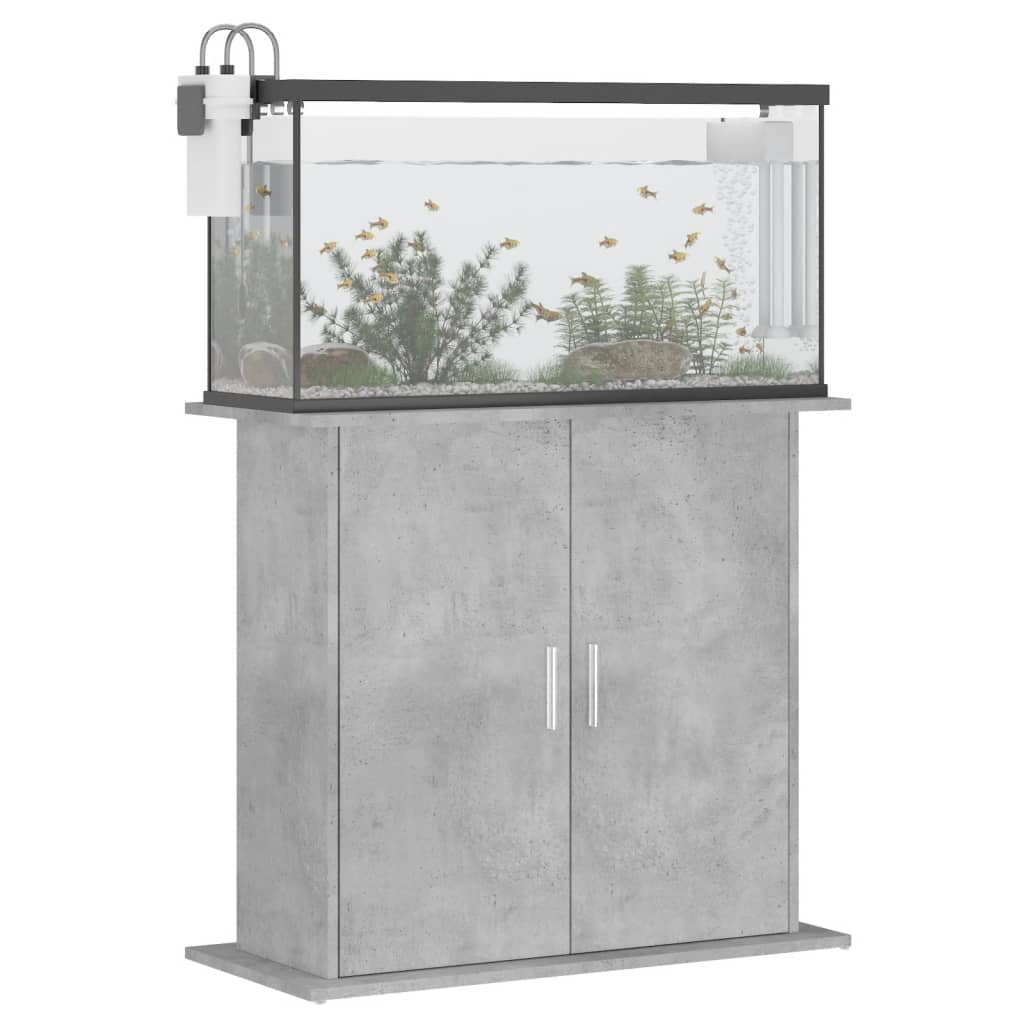 Supporto per acquario in cemento grigio 81x36x73 cm in legno ingegnerizzato