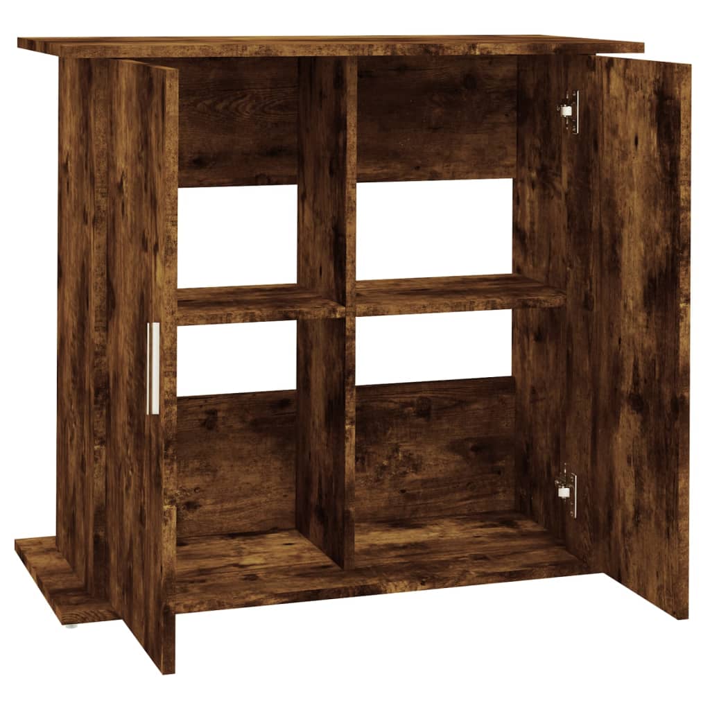 Supporto Acquario 81x36x73 cm in Legno Multistrato Rovere Fumo