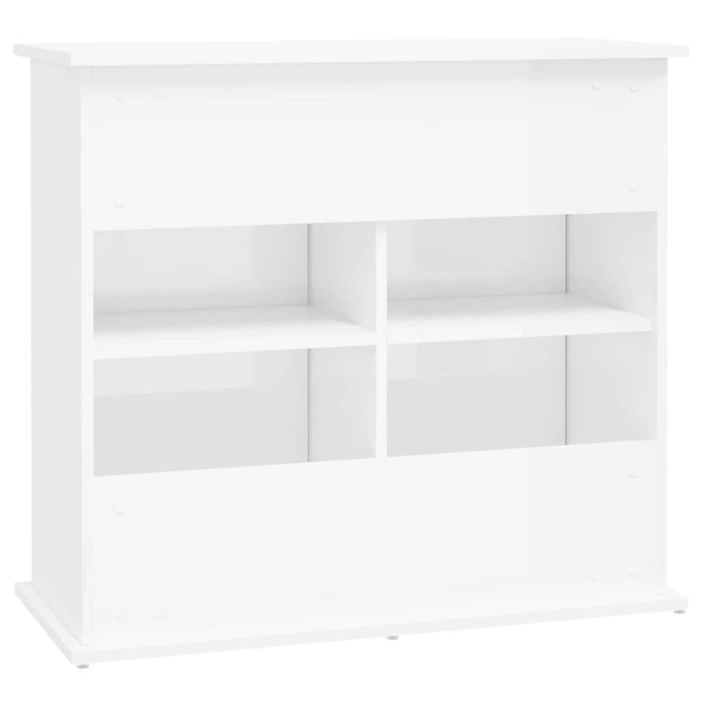 Supporto Acquario 81x36x73cm in Legno Multistrato Bianco Lucido