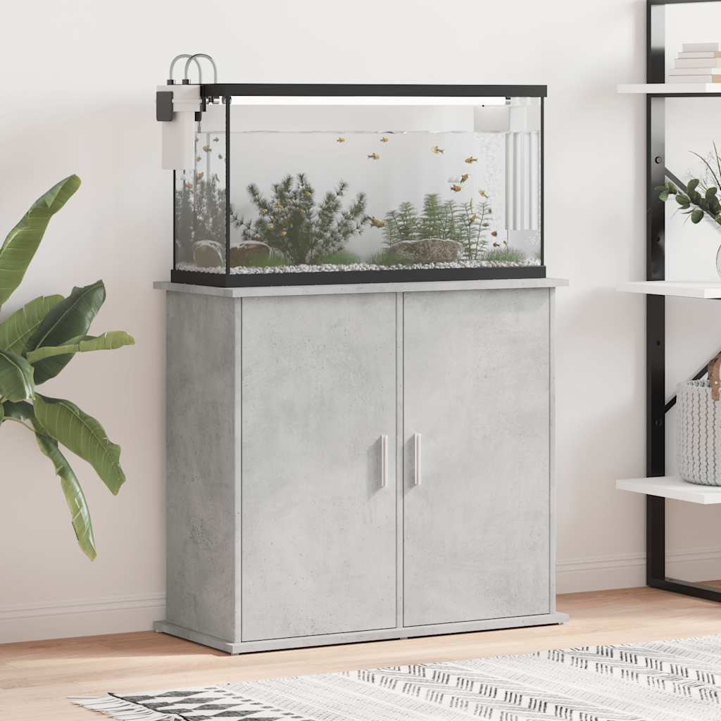 Supporto per acquario in cemento grigio 81x36x73 cm in legno ingegnerizzato
