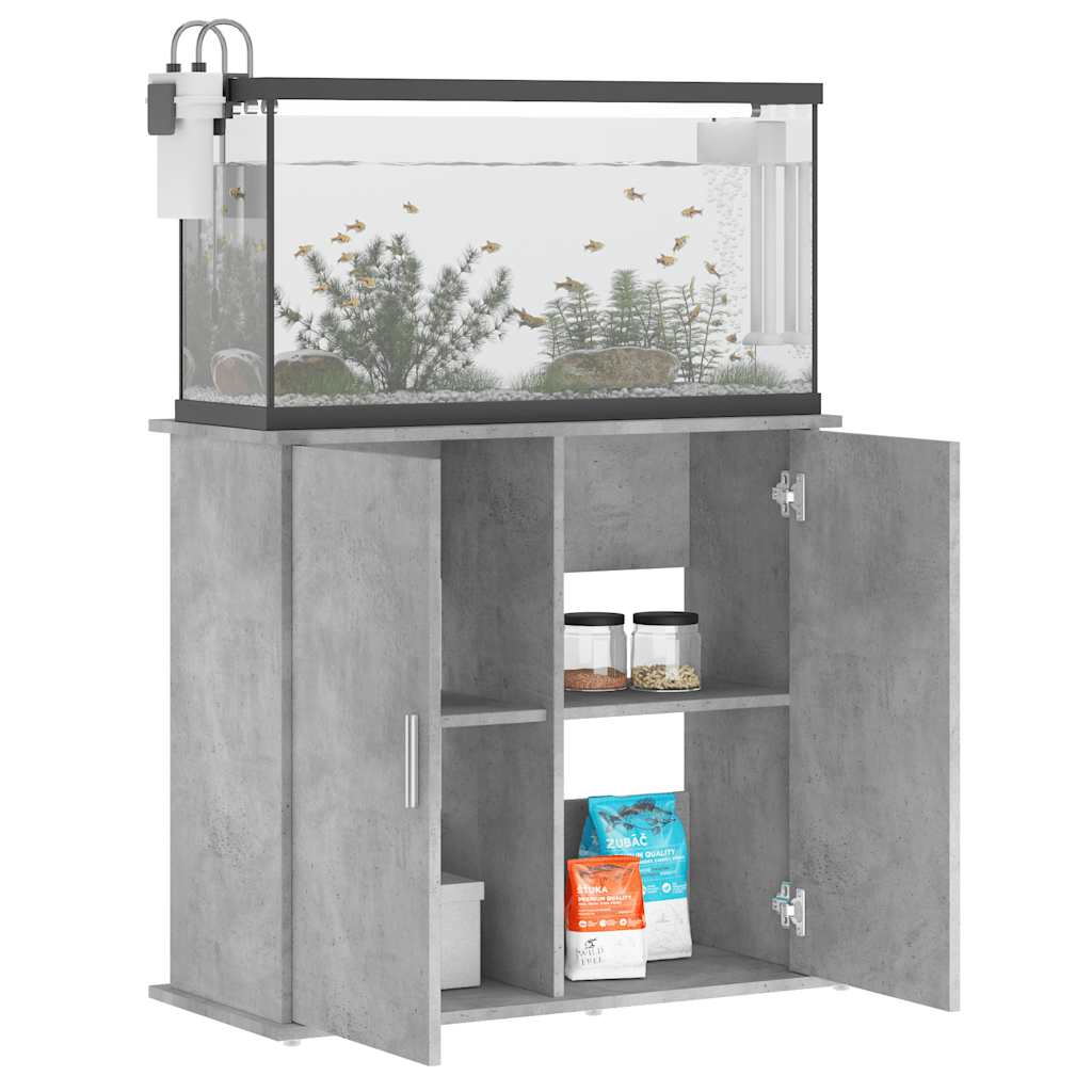 Supporto per acquario in cemento grigio 81x36x73 cm in legno ingegnerizzato