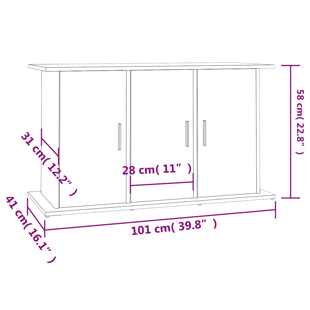 Supporto per Acquario 101x41x58 cm in Legno Multistrato Nero