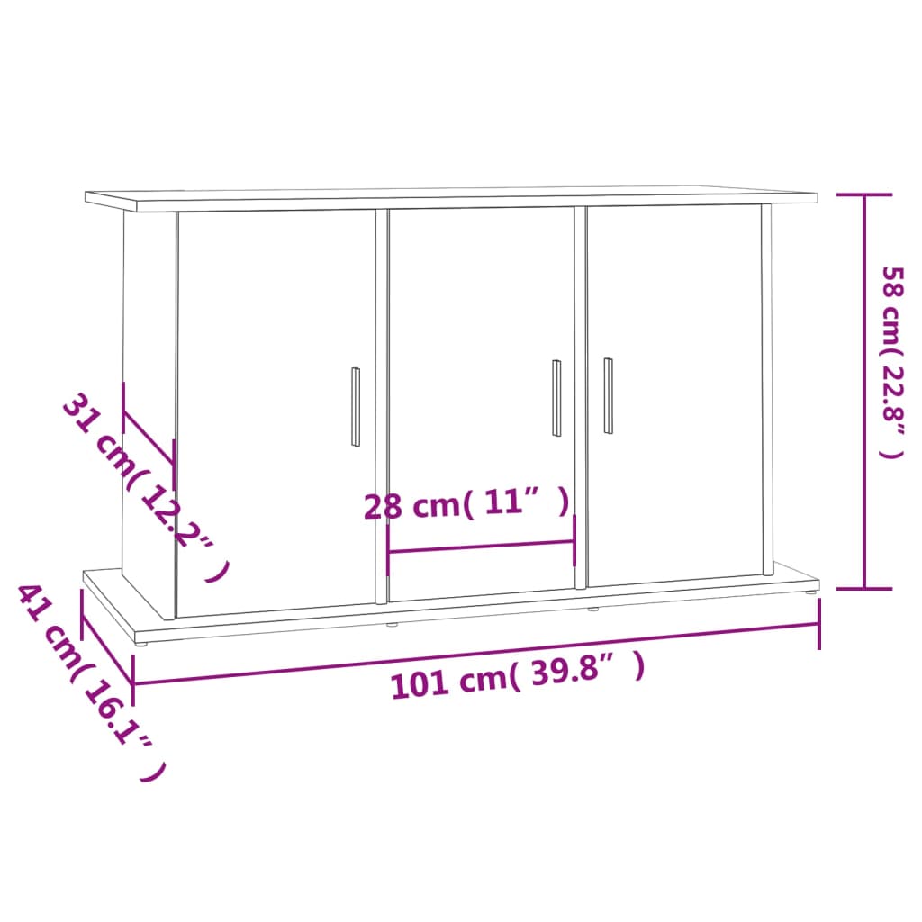 Supporto Acquario 101x41x58 cm Legno Multistrato Grigio Sonoma