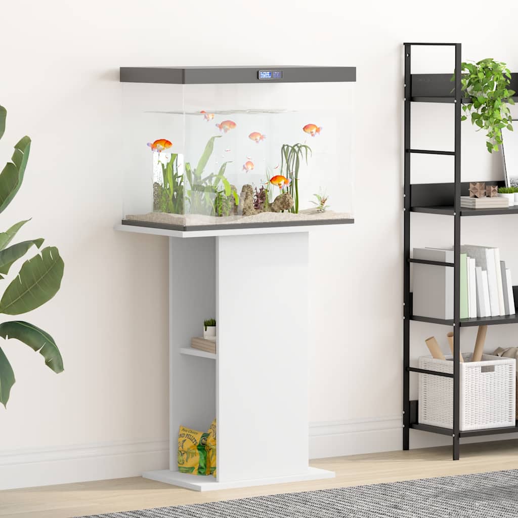 Supporto per Acquario Bianco 60,5x36x72,5 cm Legno Multistrato