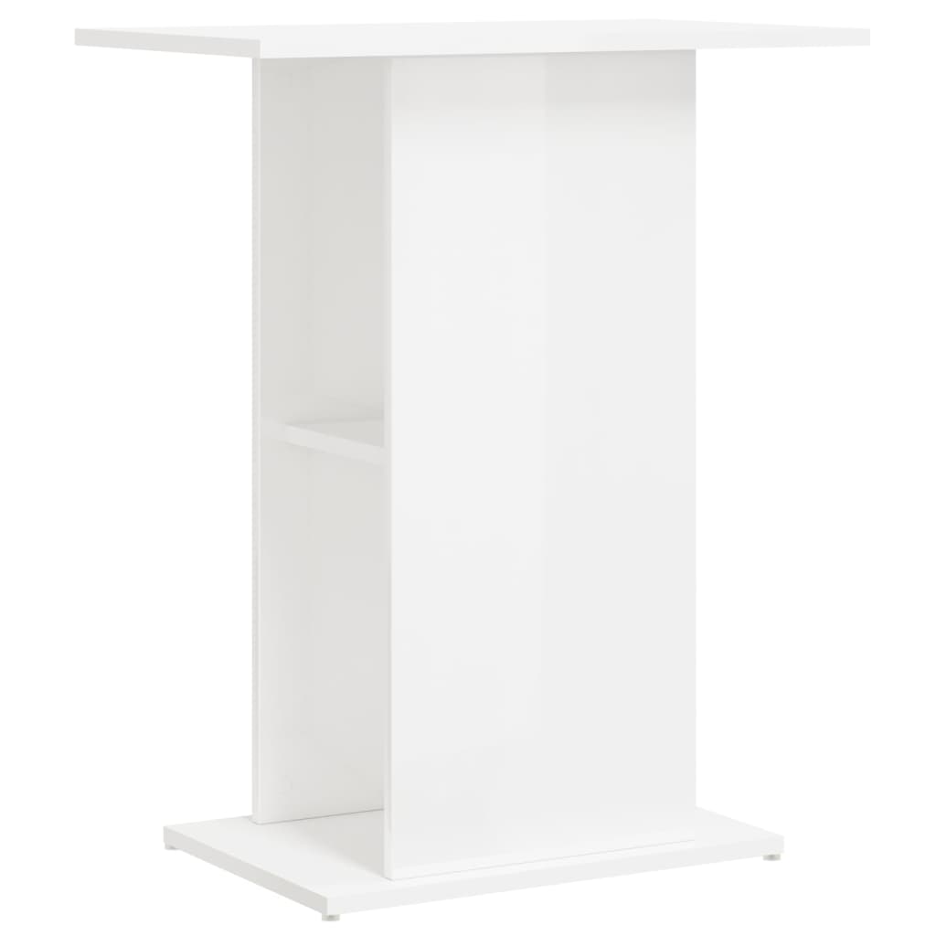 Supporto per Acquario 60,5x36x72,5 cm Multistrato Bianco Lucido