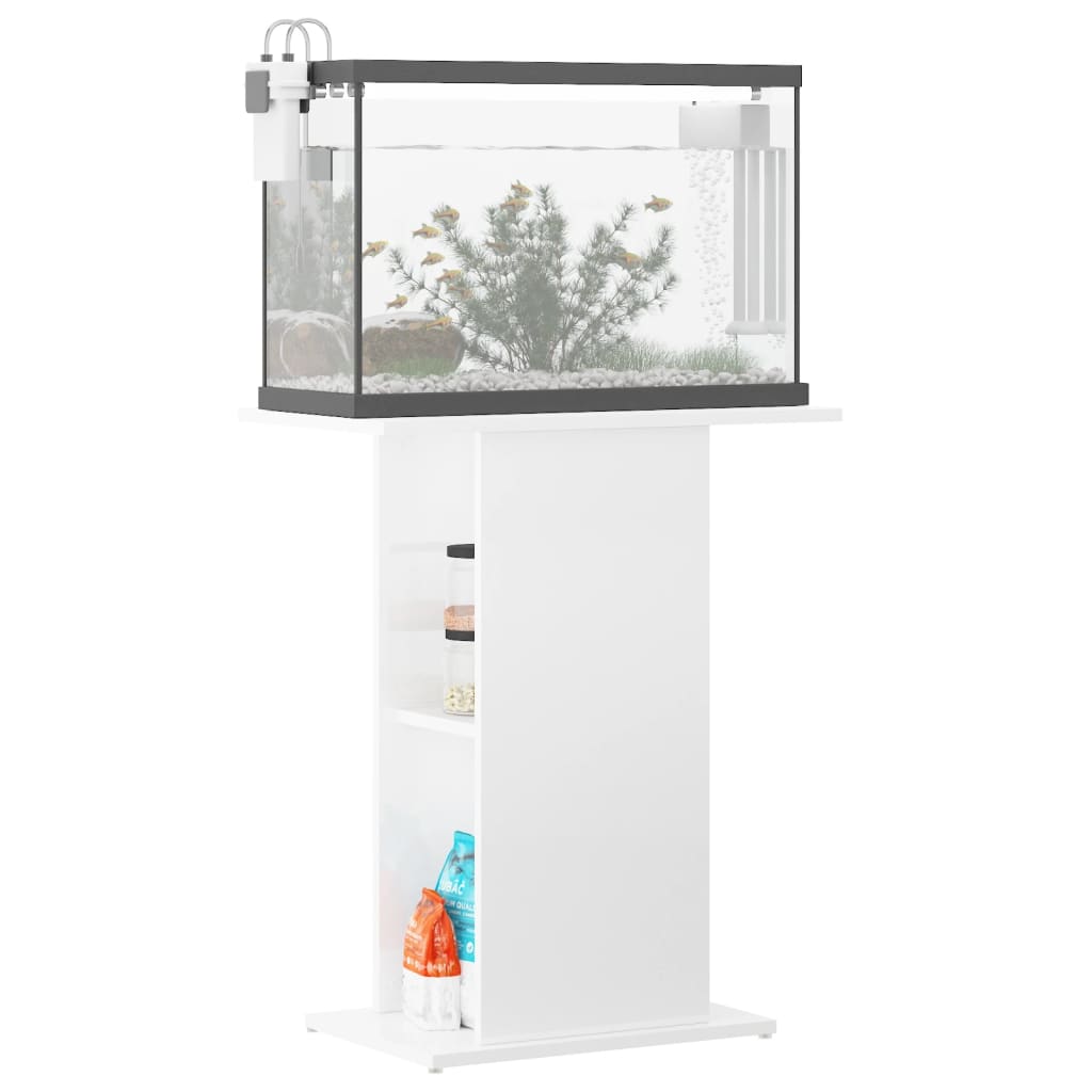 Supporto per Acquario 60,5x36x72,5 cm Multistrato Bianco Lucido