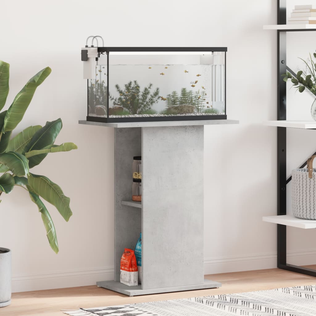Supporto per acquario in cemento grigio 60,5x36x72,5 cm in legno ingegnerizzato