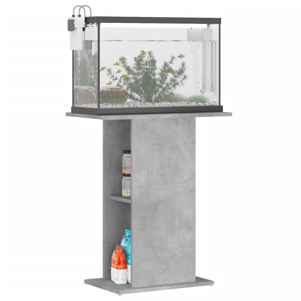 Supporto per acquario in cemento grigio 60,5x36x72,5 cm in legno ingegnerizzato