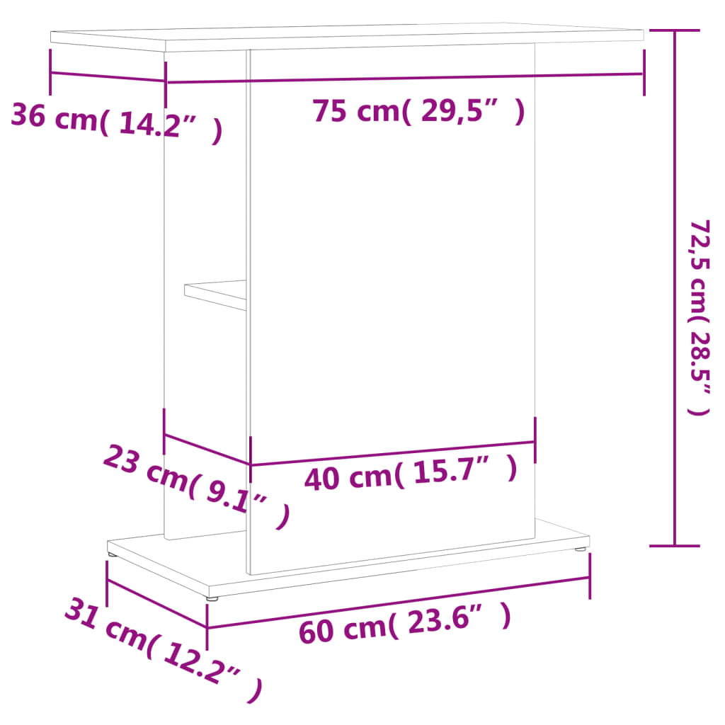Supporto per Acquario Nero 75x36x72,5 cm in Legno Multistrato