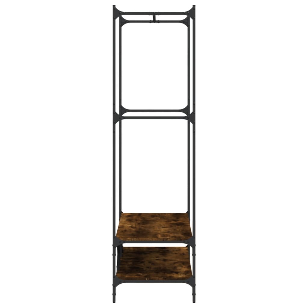 Appendiabiti con Scaffali Rovere Fumo in Legno Multistrato
