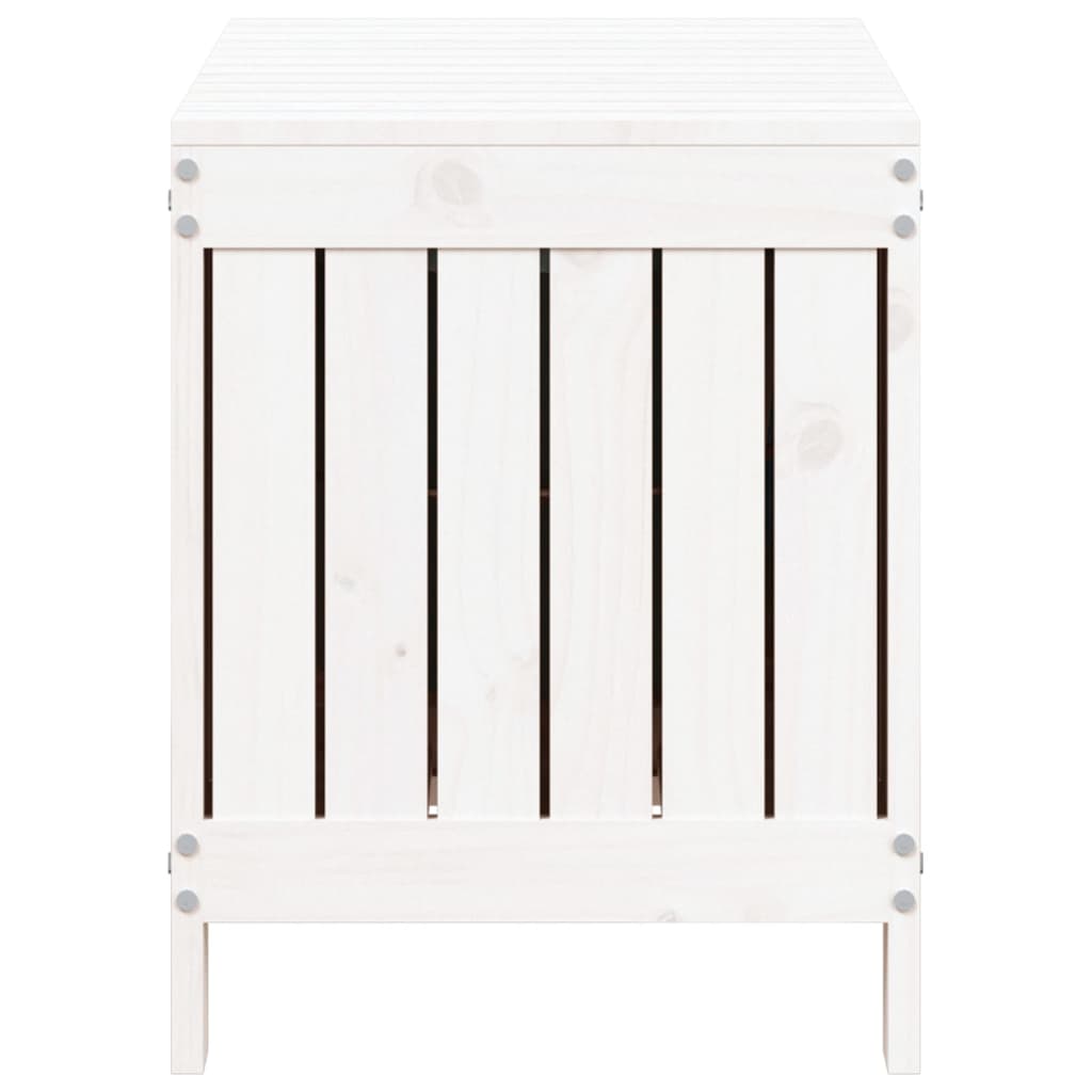 Contenitore Giardino Bianco 76x42,5x54cm Legno Massello di Pino