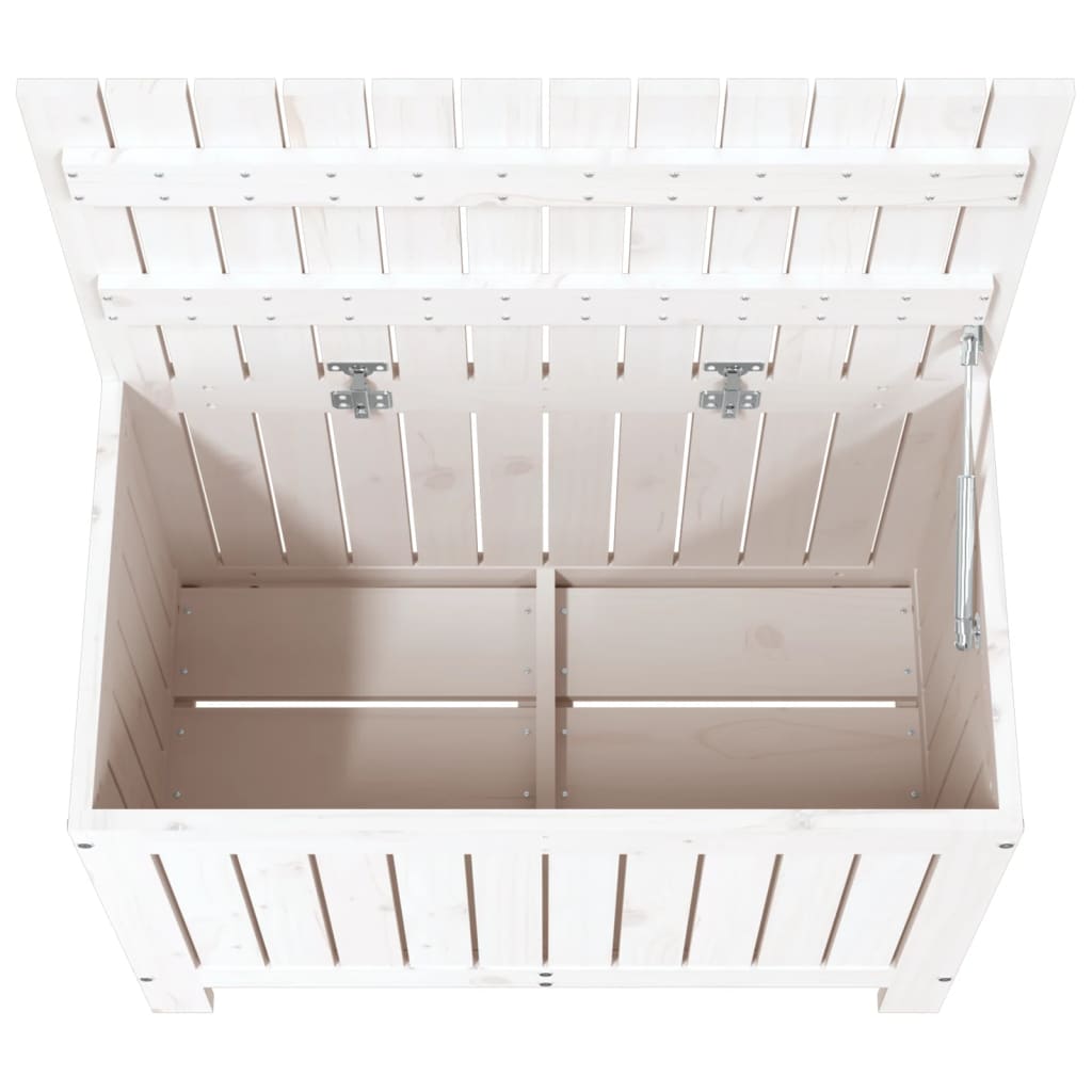 Contenitore Giardino Bianco 76x42,5x54cm Legno Massello di Pino