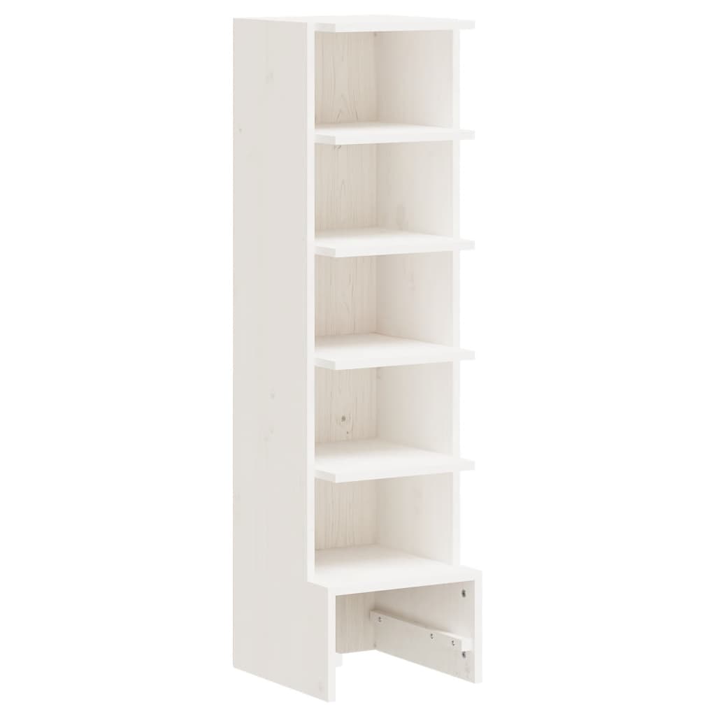 Scarpiera Bianca 28x30x104 cm Legno Massello di Pino