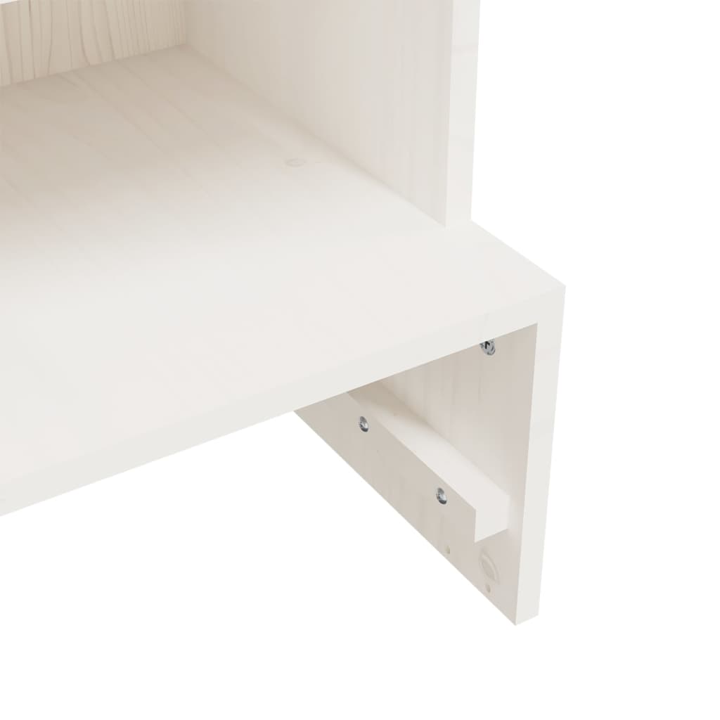 Scarpiera Bianca 28x30x104 cm Legno Massello di Pino