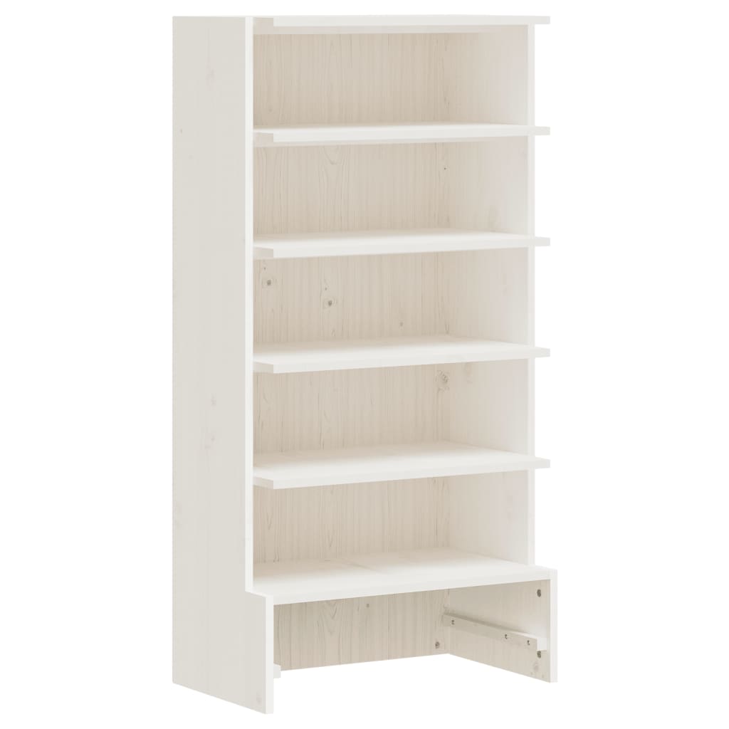 Scarpiera Bianca 52x30x104 cm Legno Massello di Pino