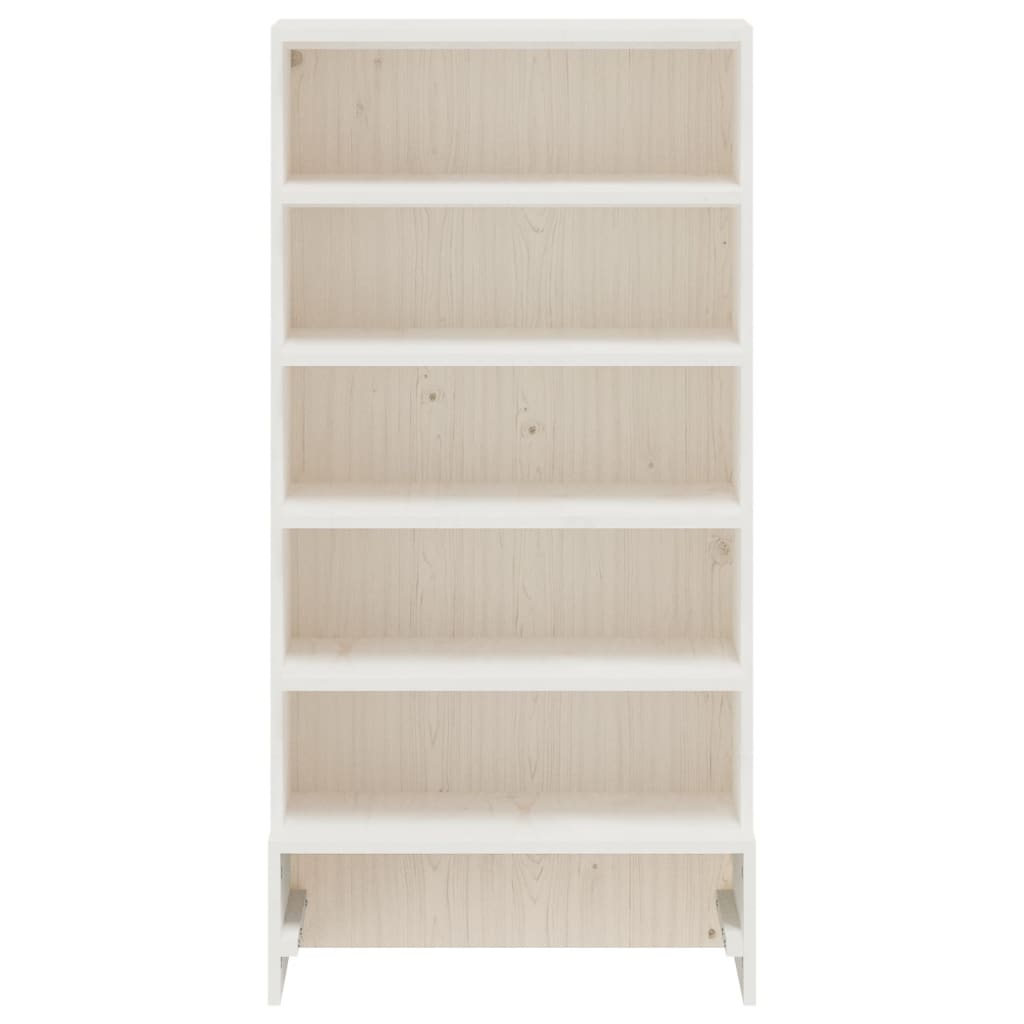 Scarpiera Bianca 52x30x104 cm Legno Massello di Pino