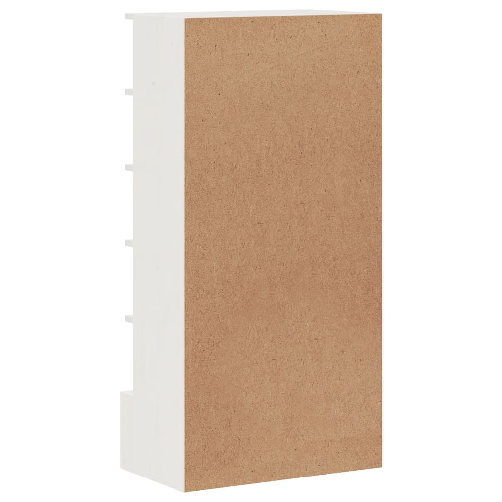 Scarpiera Bianca 52x30x104 cm Legno Massello di Pino