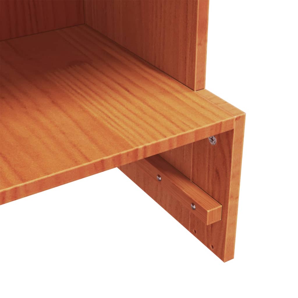 Scarpiera Marrone Cera 52x30x104 cm Legno Massello di Pino