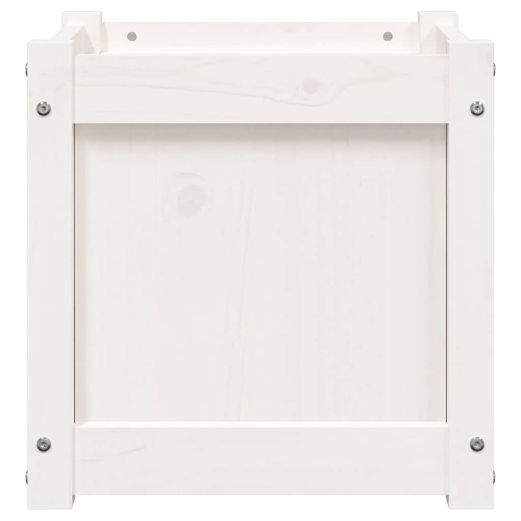Fioriera da Giardino Bianca 40x40x40 cm Legno Massello di Pino