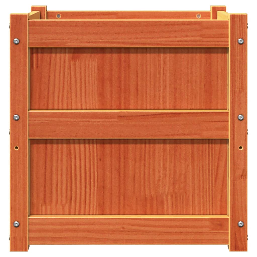 Fioriera Giardino Marrone Cera 50x50x50 cm Legno Massello Pino