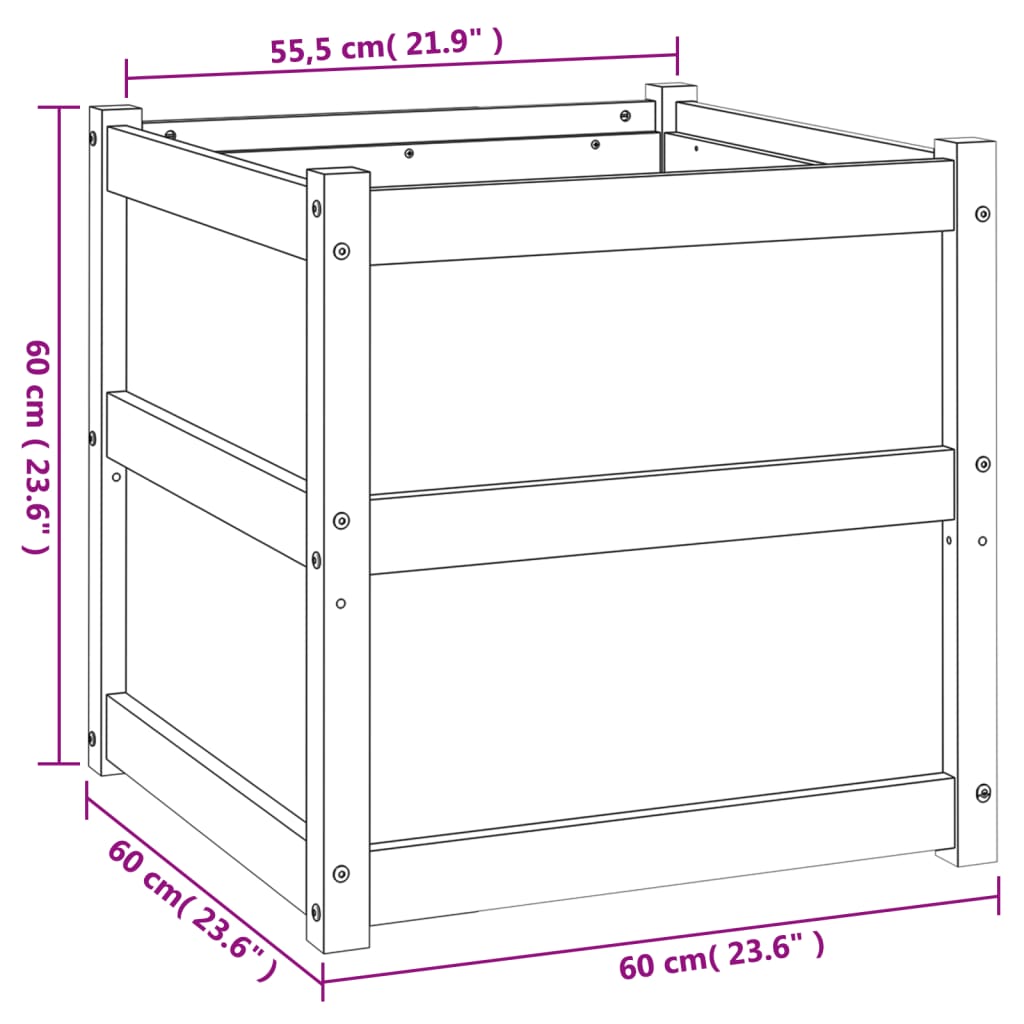 Fioriere da Giardino 2 pz in Legno Massello di Pino