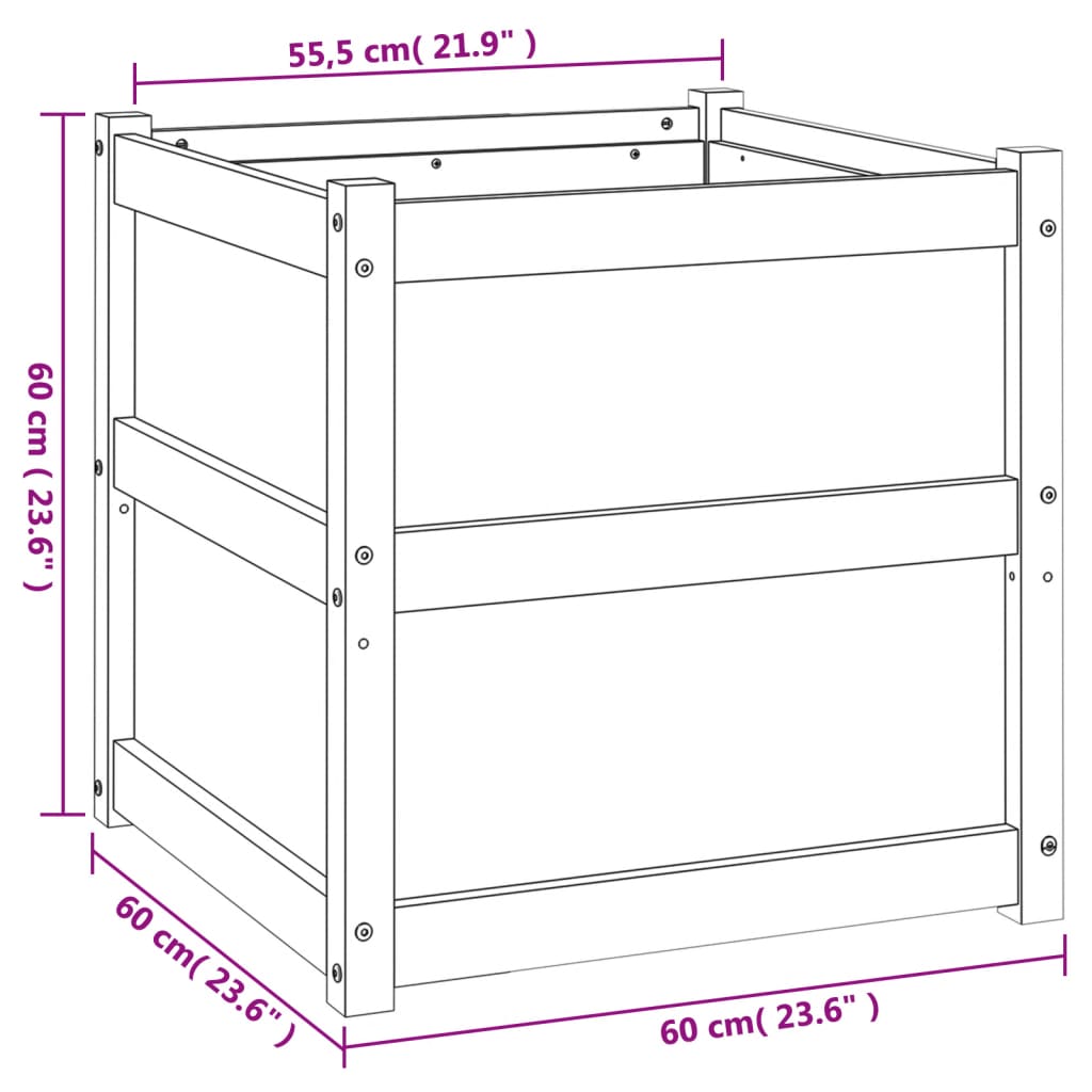 Fioriere da Giardino 2 pz in Legno di Pino Impregnato