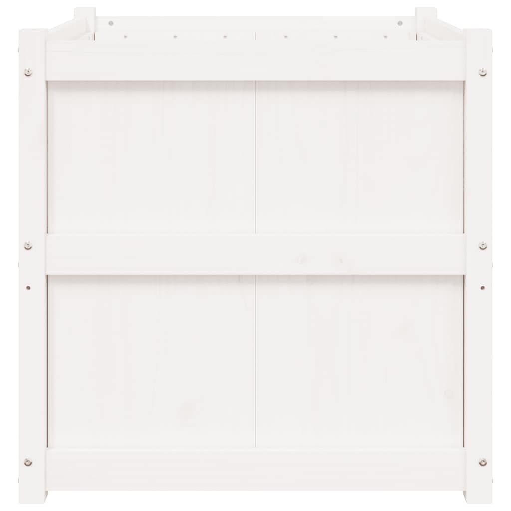 Fioriera da Giardino Bianca 70x70x70 cm Legno Massello di Pino