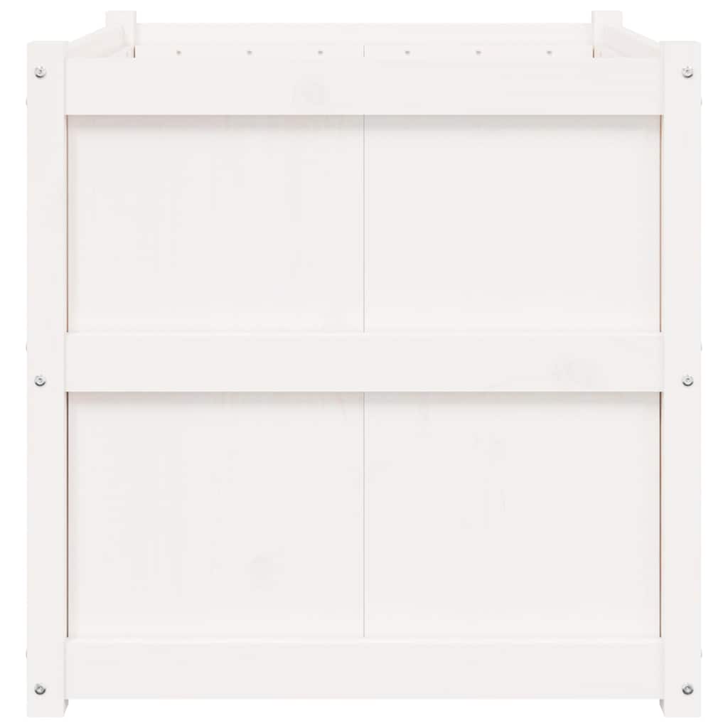 Fioriera da Giardino Bianca 70x70x70 cm Legno Massello di Pino
