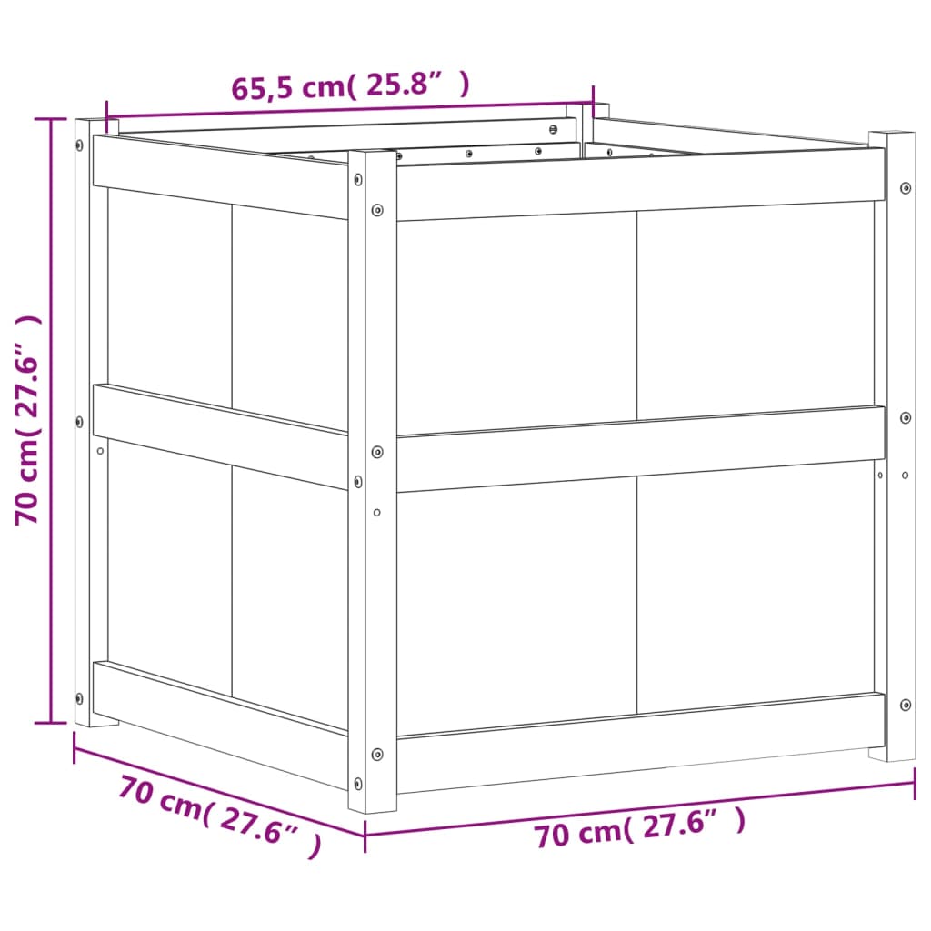 Fioriera da Giardino 70x70x70 cm in Legno di Pino Impregnato