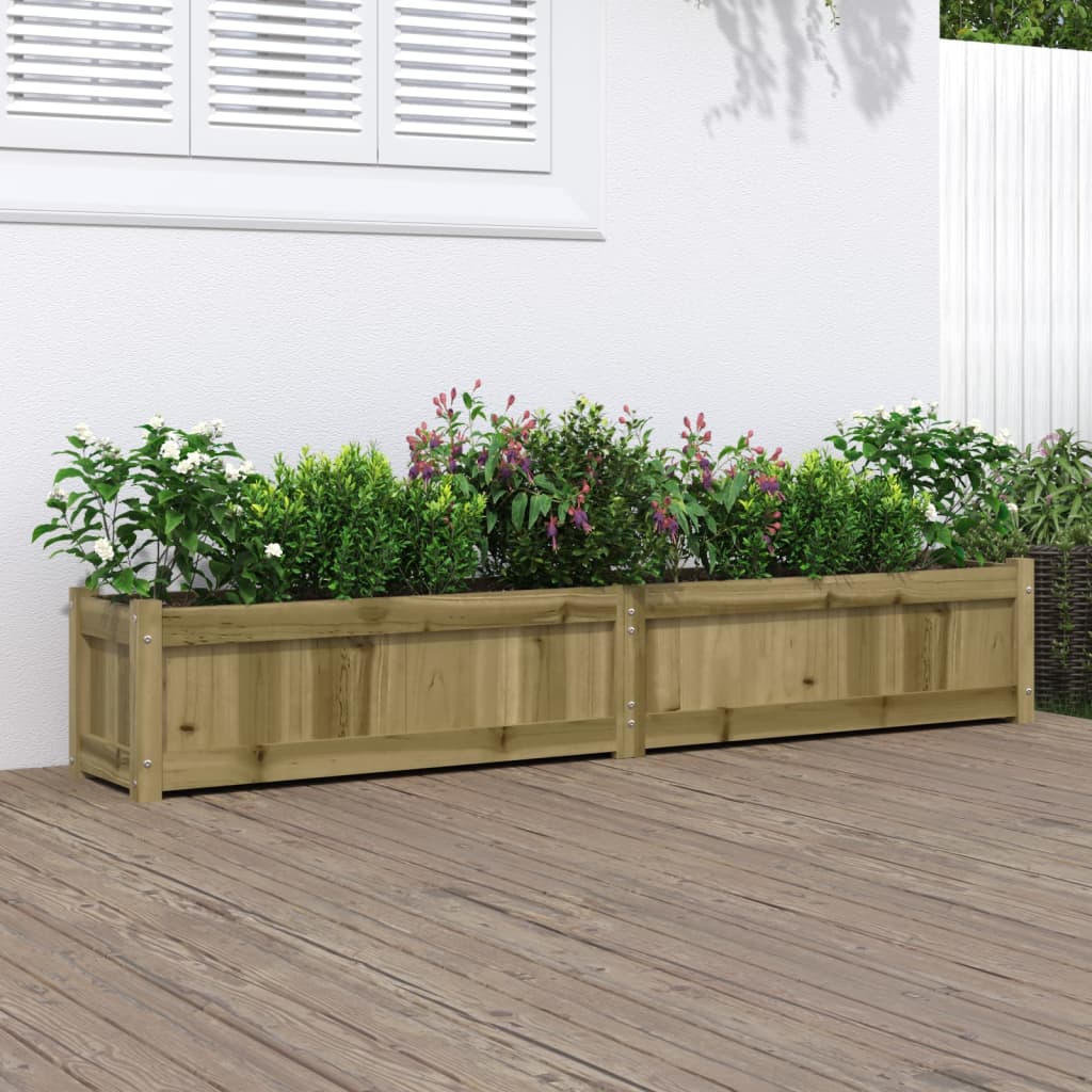 Fioriera da Giardino in Legno di Pino 180 x 31 x 31 cm