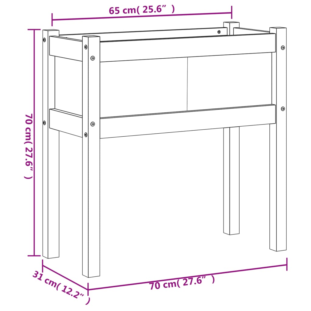 Fioriere da Giardino 2pz Gambe Marrone Cera Legno Massello Pino