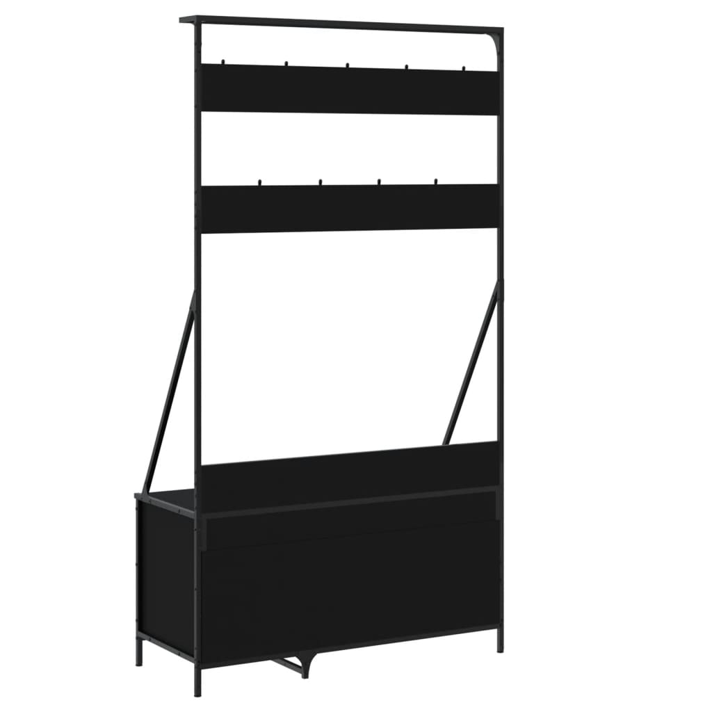 Appendiabiti con Porta Scarpe Nero 100x41x184 cm