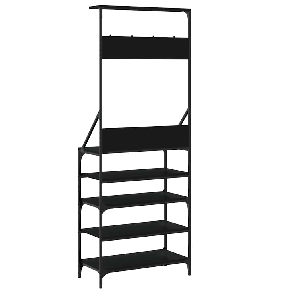 Appendiabiti con Porta Scarpe Nero 70x34x184 cm