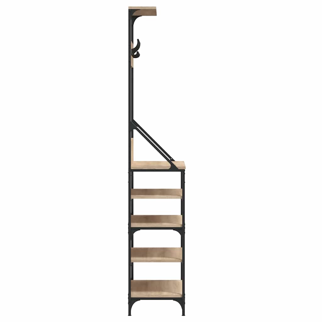 Appendiabiti con Porta Scarpe Rovere Sonoma 70x34x184 cm