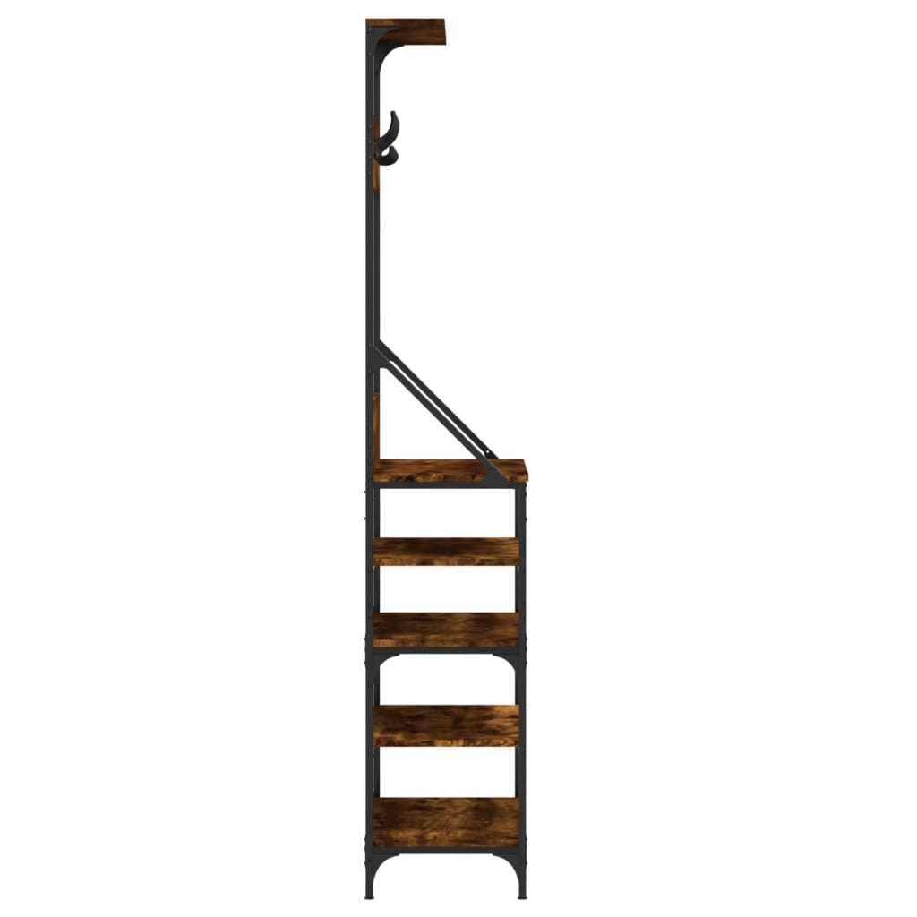 Appendiabiti con Porta Scarpe Rovere Fumo 70x34x184 cm