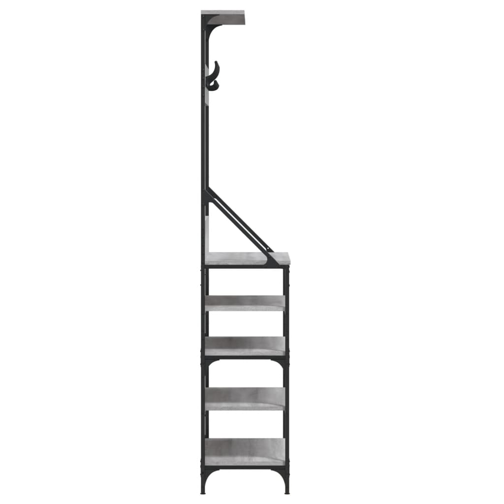 Appendiabiti con Porta Scarpe Grigio Sonoma 70x34x184 cm