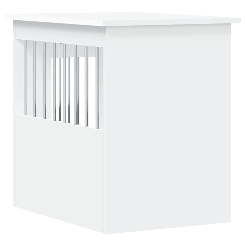 Gabbia Cani da Arredamento Bianca 45x62x59cm Legno Multistrato