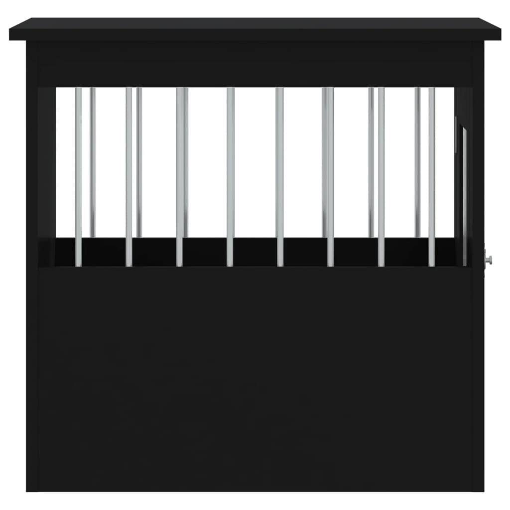 Gabbia Cani da Arredamento Nera 45x62x59cm Legno Multistrato