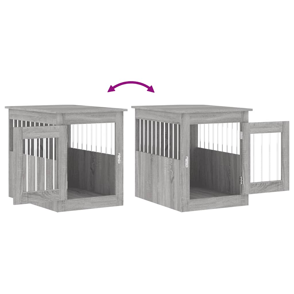Gabbia Cani da Arredamento Grigio Sonoma 55x75x65cm Multistrato